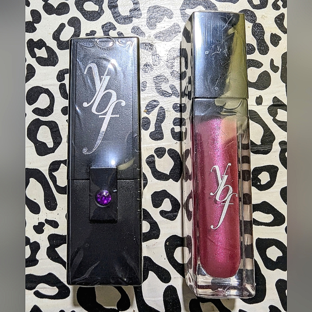 Ybf Lipstick & Lip gloss shimmer set bright pink colors New & sealed luxury pack